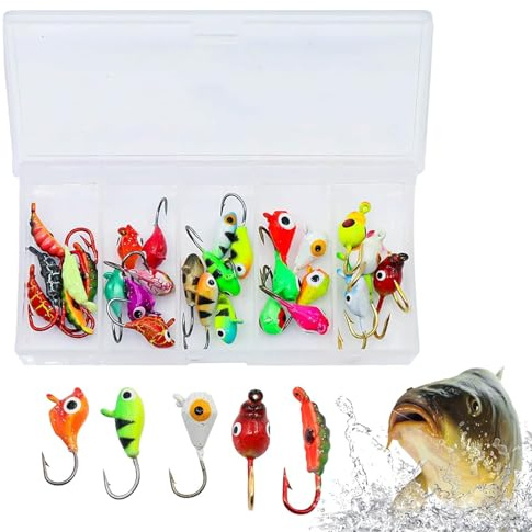 Señuelos para Pesca en Hielo 30 Piezas de Equipo de Pesca