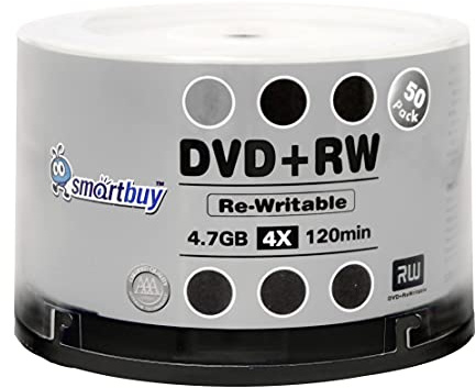 600 Pack Smartbuy Blank DVD+RW 4X 4.7GB 120Min Branded Logo Rewritable DVD Media Disc