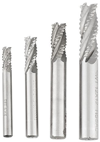 Schruppfräser - 4 Schneiden HSS Schruppfräser CNC Fräser M6/M8/M10/M12 für Holz, Aluminium, Stahl, Titan, CNC-Fräsen, 4 Stück