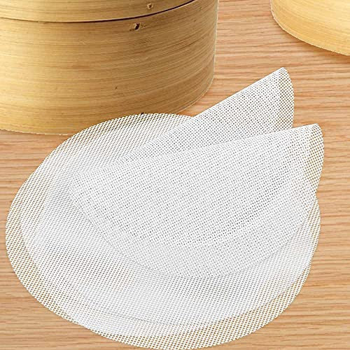 ANTHYTA 12 Stück Silikon Dämpfer Matte Antihaft Runde Steamer Pad Wiederverwendbare Dumplings Matte Dampfgarer Netz Silikon Dampf Netz für Bambusdämpfer Reis Dim Sum Durchmesser: 25cm