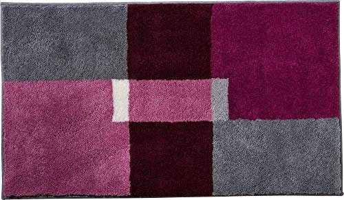 Erwin Müller Badematte, Badteppich, Badvorleger Zagori rutschhemmend violett Größe 60x100 cm - herrlich weich und flauschig, für Fußbodenheizung geeignet (weitere Größen, Farben)