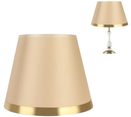 Tissting Pantalla de Tela E27 para Lámpara, Pantalla Simple de Estilo Europeo, Resistente Al Desgaste, Decoración del Hogar, Cubierta de Lámpara para Lámpara de Mesa, Suministros de Luz de Piso(Oro)