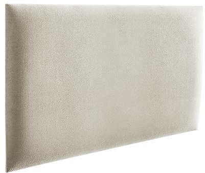RAVIO Wandpaneele gepolstert | 3D Wandverkleidung mit Schaumstoff | Wandkissen als Kopfteil für Bett | Wanddekoration für Schlafzimmer, Kinderzimmer, Büro, Diele | (Creme, 60 x 40 cm)