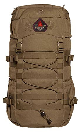 TACWRK x Tasmanian Tiger TT MIL OPS Pack 30 Coyote Brown Fun Patch - Bundle Molle-kompatibler Wander-Rucksack Herren mit 30 Litern für Outdoor, Einsatz, Bushcraft, Trekking