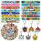 GUBOOM 71 Piezas Patrulla Canina Favores de Fiesta, Patrulla Canina Regalos de Fiesta para Niños, Paw Juguetes de Cumpleaños Infantiles, 15 Pulseras Patrulla + 6 Llaveros Figuras + 50 Pegatinas