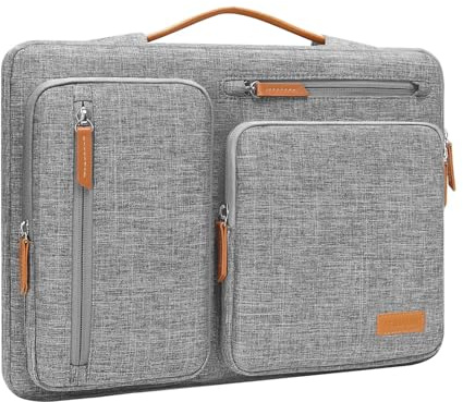 MOSISO 360 Protective Laptop Case 13 inch, 13 inch Laptop Sleeve Compatible with MacBook Air M5 M4 M3 M2 M1 2026-2018/Neo/Pro M2 M1, Side Open Carrying Case with 4 Zipper Pockets&Handle, Gray