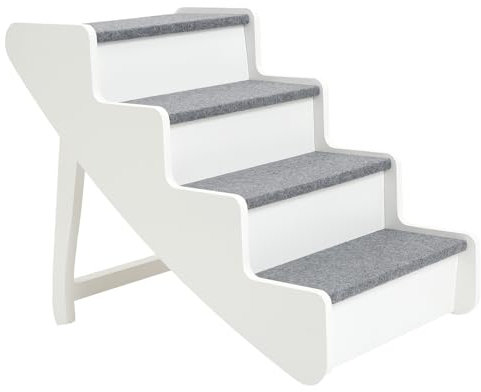 Sepnine Hundetreppe 50cm Hoch,Haustiertreppe für Große Hunde,Haustiertreppe aus Holz für Große Hunde und Katzen,Katzentreppe Haustierleiter für Sofa mit rutschfest Matte, bis zu 80 kg