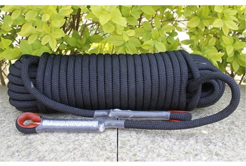 10mm Kletterseil 10m (32ft) 25m (82ft) 50m (164ft) 100m (328ft) 200m (656ft) Statisches Kletterseil Mit 2 Stahlhaken Abseilseil Für Draußen Wandern Sicherheit Fluchtseil Für Rettungsfallschirm ( Color
