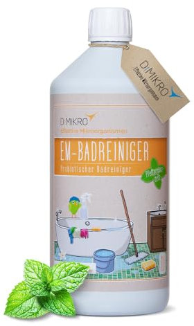 Detergente per il bagno EMC, detergente probiotico con profumo di menta piperita, 100% biodegradabile, vegano e senza sperimentazione su animali (1 litro)