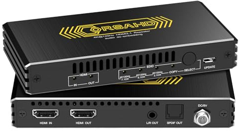 CORSAHD 4K@120Hz HDMI 2.1 Audio Extractor Audio Converter,SPDIF Optical 7.1/5.1CH,Stereo 3.5mm,Supports VRR,CEC,Dolby Digital Audio De-embed,HDCP 2.2/2.3 Bypass,for PS5,Xbox