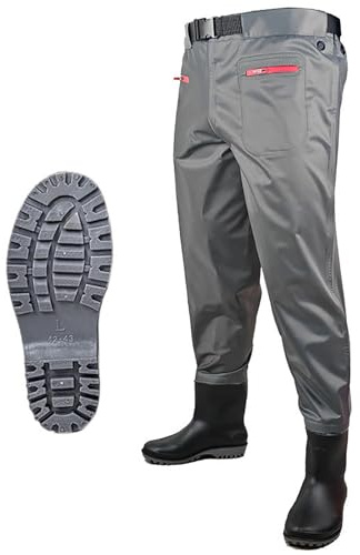 Waders De Peche, Pantalon De PêChe Respirant Avec Bottes Pour Homme, Bottes De PêChe LéGèRes Avec Poches, Pour La PêChe, La Chasse Au Canard Et L'Industrie Aquatique,C-46