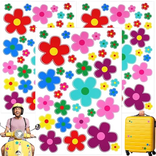Pegatinas para Coche,3 Piezas Láminas de Adhesivos para Coche,Impermeables Adhesivos Pegatinas de Vinilo Flor Adhesivo Decorativo para Moto,Scooter,Patineta,Habitación,Armario (Flores)