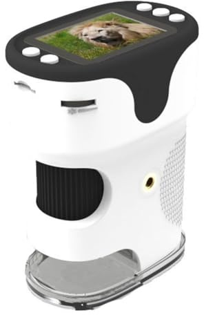 Puthernm Microscopios de Mano 1000X para Niños, Microscopio Recargable, Mini Microscopios Digitales de Bolsillo, Kit de Portaobjetos, Regalo