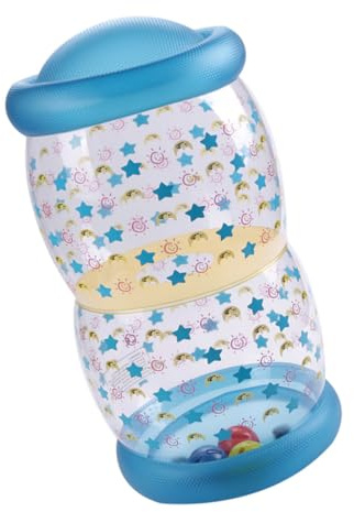 Veemoon Rouleau D’éveil Gonflable en Plastique Bleu pour Bébé, de Fitness et Coordination, Accessoire D’entraînement la Motricité, Léger et Compact pour Jeux D’intérieur