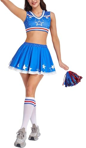 Disfraz de animadora para mujer, transpirable, uniforme de animadora para, actuaciones, cosplay, Halloween, jóvenes, hija, novia, esposa o eventos de niña