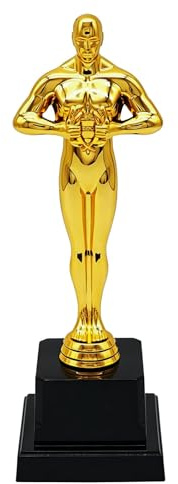 FENGCHUANG 26 cm Coupe Dorée Plastique Trophée Doré Trophée d'honneur Idéal pour Les Remises de Prix Les Soirées Cinéma Les Cadeaux D'invités la Décoration de la Maison et du Bureau