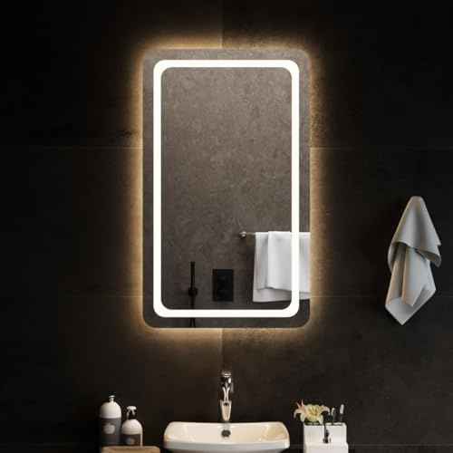 LED-badrumsspegel 60 x 100 cm glas, väggmontering med USB-gränssnitt, IP65 vattentät, belysning för badrum, kosmetikspegel för smink, ramlös, praktiska krokar för montering