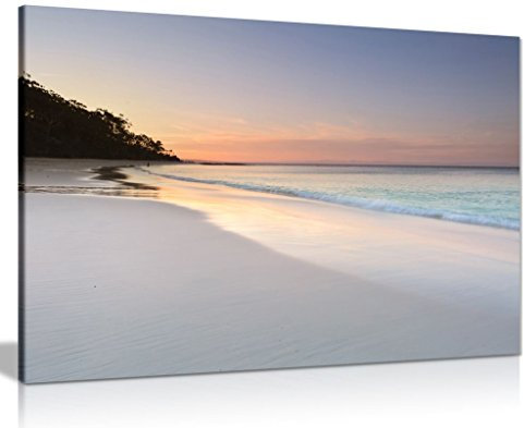 Pretty Soft Colours Beach Sky And Sand Seaside Canvas Wall Art Picture Print (24X16)