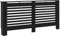 vidaXL Radiator Cover- Modern Stylish Slatted Design- Black MDF Cabinet with Lacquer Finish- Practical Home Decor and Shelf