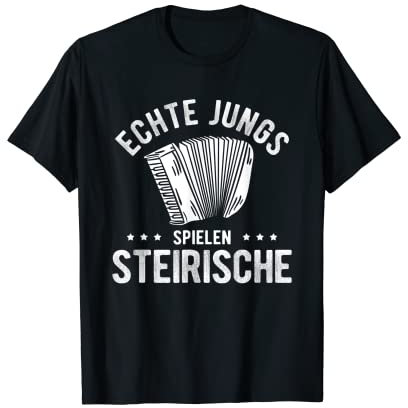 Echte Jungs Spielen Steirische Ziehharmonika Akkordeon T-Shirt