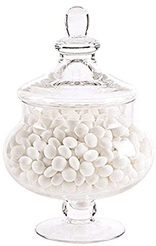 MKSI Q113 Barattolo Di Vetro Con Coperchio,Vaso Di Caramelle,Barattoli Di Conservazione Alimenti,Per Matrimonio, Casa, Cibo, Credenze, Biscotti, Cucina E Feste