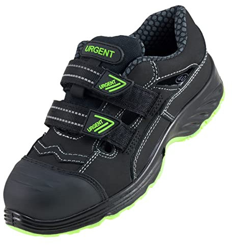 Arbeitsschuhe Sicherheitsschuhe S1 Gartenschuhe Sandale Herrensandale Sommer Schuhe mit Stahlkappe U350- (Numeric_43), Schwarz