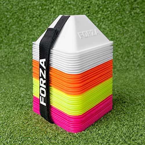 FORZA Mini Coni Triangolari - Altezza: 4,5cm | Confezione da 40 - Colore Fluorescente