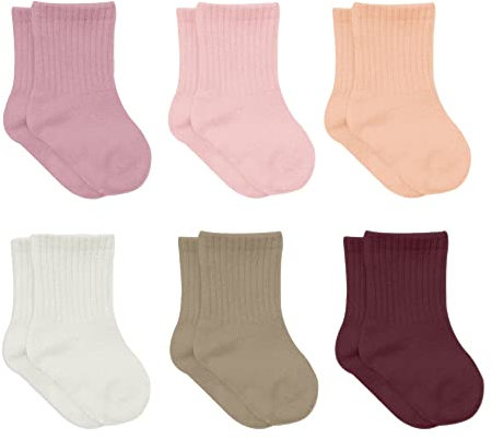 bistyle Baumwolle 6 Paar Baby Socken für Neugeborene Säugling 0-3 Monate bis 2-3 Jahre | Duftend Baby Socken | Jungen Mädchen Kleinkind Socken (as3, age, 0_month, 6_months, Rose)