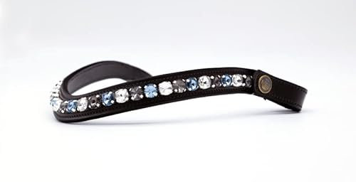 BRIDLERY Stirnriemen Crystal Blue Farbe Braun, Größe Warmblut