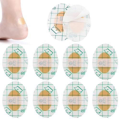 JIEYUCHU Pansements Ampoules, 10 Pièces Ovale Pansements Ampoules Hydrocolloïde, Talons Hauts Pansements, Pansements Ampoules Talon 44 X 68mm, pour Ampoules, Course
