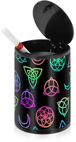 Cendriers lumineux scandinaves pour cigarettes, table d'extérieur avec couvercle en acier inoxydable, cendrier portable couvert pour voiture, camping, camion