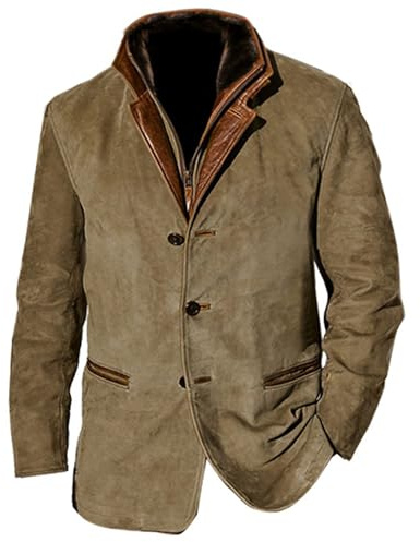 Jueshanzj Cargojacka herr vardagsjacka, Khaki, L