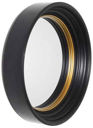 HOME DECO FACTORY, HD0112, Specchio Rotondo Convesso 405 cm, Elegante Decorazione da Parete, Effetto Ingrandimento, Design Moderno, Contorno Nero, Ideale per Soggiorno o Camera da Letto - Nero