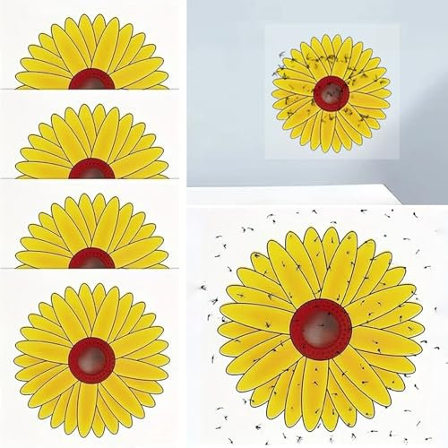 FUZVOL 16PCS Fruit Fly Trap,Fly Killer,fly trap for Mosquito Wasp Flies Gnat Moth Drosophila Catcher,Nontoxic Bug Zapper Fly Control Yellow Pest Catcher Stickers Outdoor and Indoor