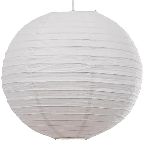 Quality White Regular Wire Round Paper Lantern Light Shade Lampshade - Large (24inch 60cm Dia')