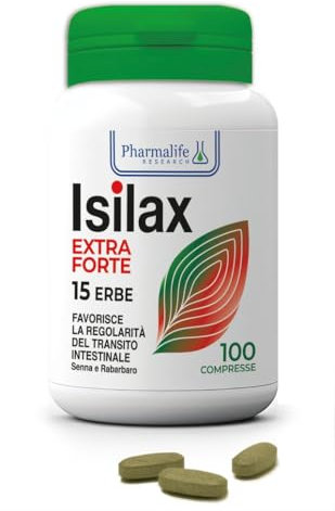 Pharmalife Isilax Extra Forte Integratore con 15 Erbe 100 Compresse - Favorisce la Regolarità del Transito Intestinale