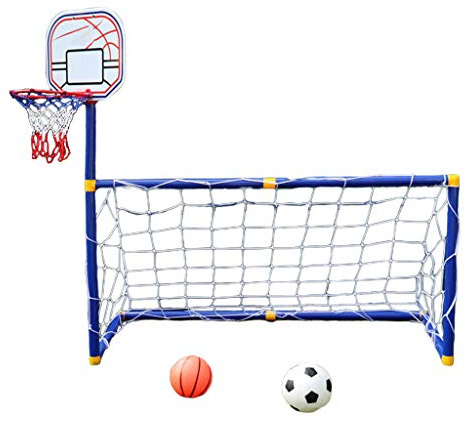 UNTERING Children's Outdoor Sports Football Goal Two-in-one Suit Boys And Girls Basketball Stand Portable Football Goal Toy Kids Outdoor Sports Toys