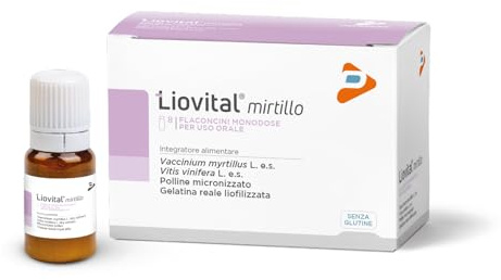 Pharma Line - LIOVITAL MIRTILLO Integratore alimentare con estratto di mirtillo, 8 flaconcini da 10 ml