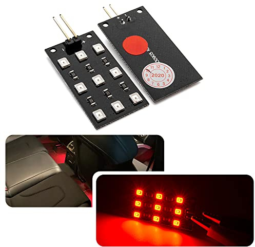 4 Luces LED para Panel Interior de Coche para iluminación Ambiental Interior A'udi V-W S'koda, Espacio para los pies/Domo de Mapa/Puerta de cortesía/área de Carga del Maletero/luz de guantera