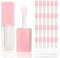 Lot de 20 grands bâtons de 5 ml avec bouchon noir ou blanc transparent et capuchon carré pour gloss à lèvres avec manche noir ou blanc, rose,