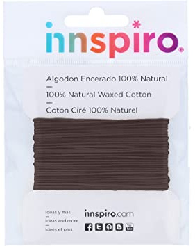 INNSPIRO Cordón algodón Encerado Fino marrón 0,5mm. 5m.