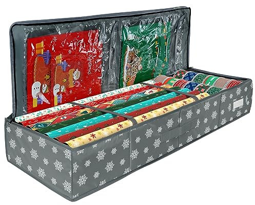 Geschenkpapier Aufbewahrungstasche Organizer (40,5 x 14 x 6 in) mit Gewebe für Christmas Geburtstag Geschenkpapierrollen Zubehör…