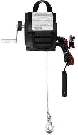 MEHOOSPVN Verricello elettrico da 2000 libbre 4990 kg, 12 V, verricello elettrico portatile, con protezione da sovraccarico per auto, rimorchi, navi e argani