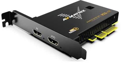 AVMATRIX Carte de Capture PCIE Pass-Through 4K60, Carte de Capture pour PC de Streaming en 4k60, zéro Latence für Videokonferenzen/Telemedizin/télétravail ou Jeux,in OBS, Zoom, Teams, Plug-and-Play