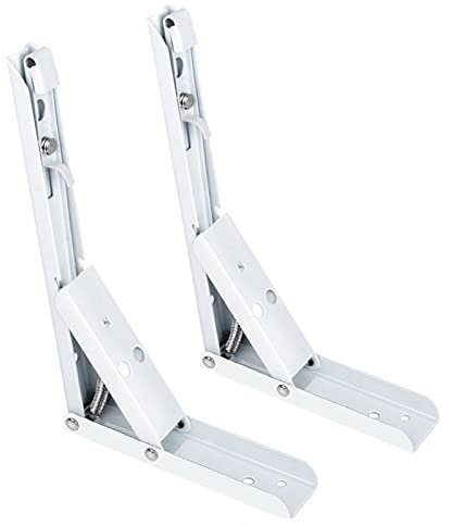 Stück klappbare Regalhalterungen aus Metall für die Wandmontage, platzsparende DIY-Dreieck-Schwimmhalterung, Belastung 30–45 kg, für Klappbank, Arbeitstisch, Weiß (Größe: 19 x 11 cm)