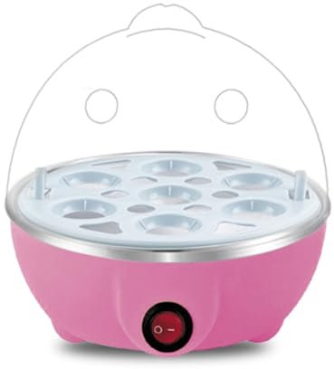 Qerwsdty Cocedor de Huevos Rápido: Cocedor de Huevos Eléctrico con Capacidad para 7 Huevos, para Huevos Duros, Huevos Escalfados y Huevos Revueltos, Enchufe Europeo Rosa