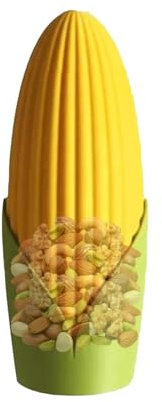 Riaitd Majsformad dispenser för torrfoder, återanvändbar behållare för mellanmål, köksbänk organisatör, produktstorlek cirka 22 x 10 cm för flingor, nötter, bönor, popcorn, godis