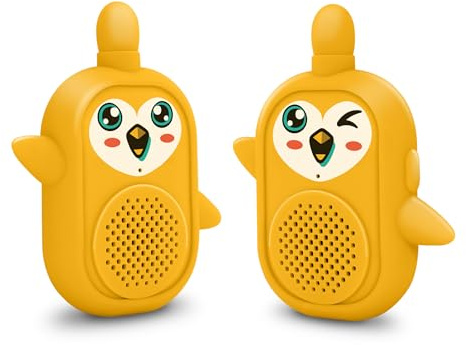 METRONIC 477602 Talkie Walkie Enfant Longue Portée 1,5 Km - Fille Garçon pour Jeux en Plein Air (Explorer Aventurier) - Rechargeable sur Batterie USB-C - Jaune