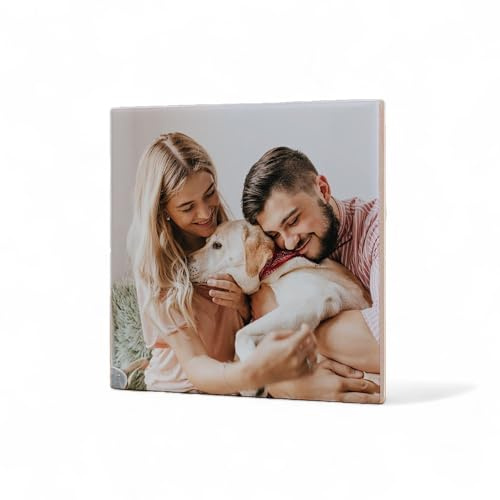 Azulejo Personalizado Foto o Texto - Azulejo de Cerámica Acabado Brillo de Calidad - Apto para Interior - Crea tu propio azulejo o baldosa de cerámica (Rectangular, 15 x 15)