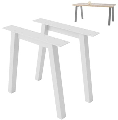 NWELD Gambe da Tavolo Struttura in Metallo Bianco 72x72x11cm DIY - Gambe Loft Industriali per Tavolino, Tavolo da Pranzo, Scrivania, Tavolini da Caffè